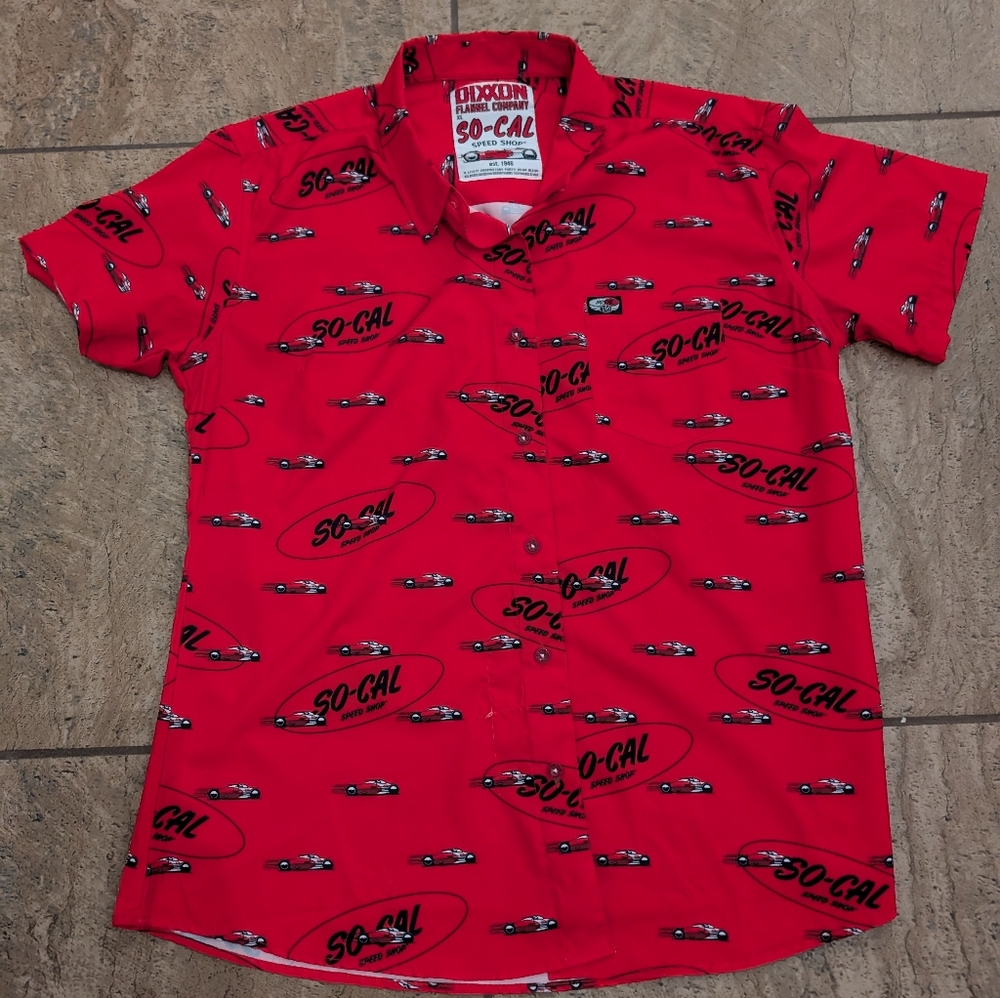 Dixxon Flannel x SO CAL Speed Shop Short Sleeve Party Shirt Men's Size XL